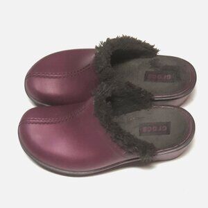 Crocs Women's Cobbler Eva Lined Clog Mule, Plum/Espresso, SZ 8W